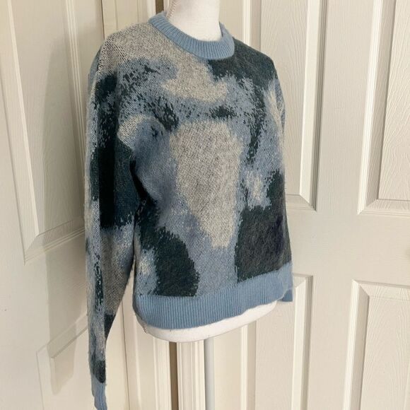 THE KOOPLES Blue Round-neck jacquard wool-blend sweater Medium - Picture 4 of 12